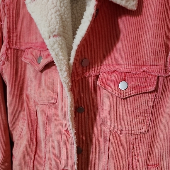 POL Pink and White Teddy Jacket with Sherpa Collar - Picture 8 of 15